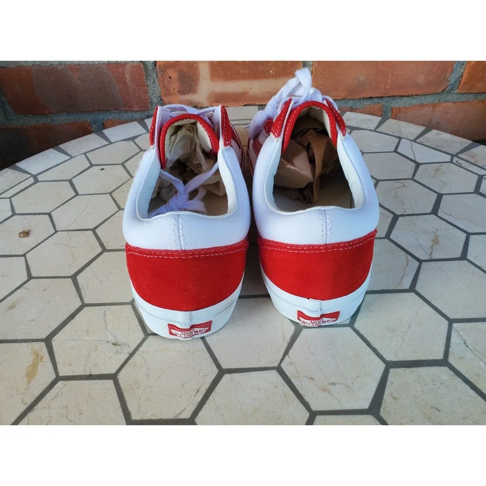 Men Size 6.5 VANS Old Skool Bolt Red VN0009Q56RT Rare Classic Suede Women Sz 8